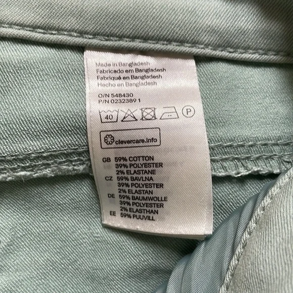H&M mint green cotton skinny pants size 4 - Picture 5 of 6